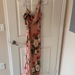 Reformation Strapless Pink Floral Dress